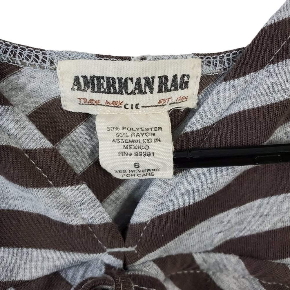 American Rag Brown & Grey Diagonal Stripe Short Dress Size Small - Picture 3 of 7